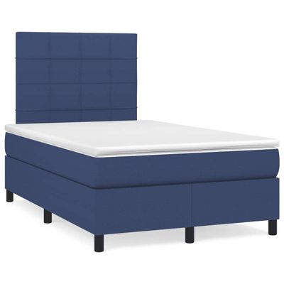 vidaXL Boxspring posteľ s matracom modrá 120x190 cm látka