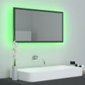 vidaXL Kúpeľňové LED zrkadlo sivé 80x8,5x37 cm akryl