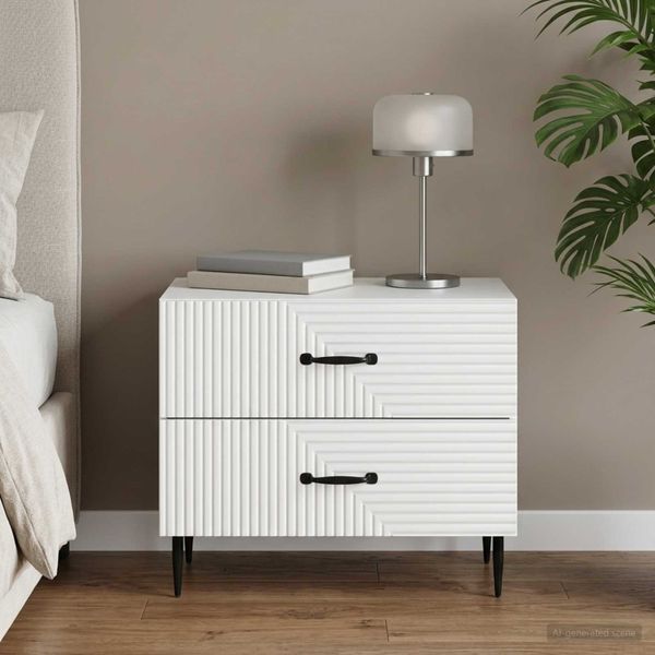 vidaXL Nočný stolík Biela 62 x 34,5 x 47,5 cm Kompozitné drevo