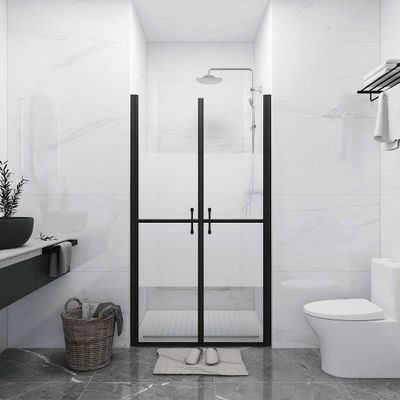 vidaXL Sprchové dvere polo-mliečne ESG (83-86)x190 cm