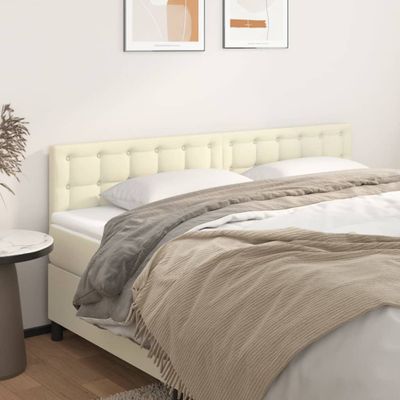 vidaXL Čelá postelí krémové 200x5x78/88 cm umelá koža
