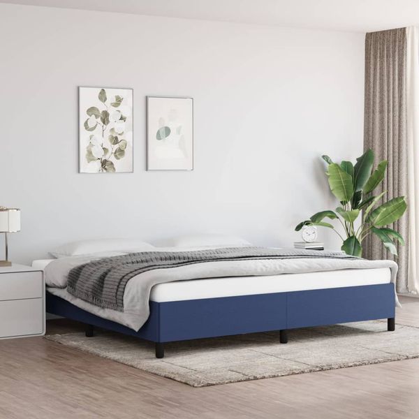 vidaXL Posteľ bez matraca modrá 200x200 cm látka