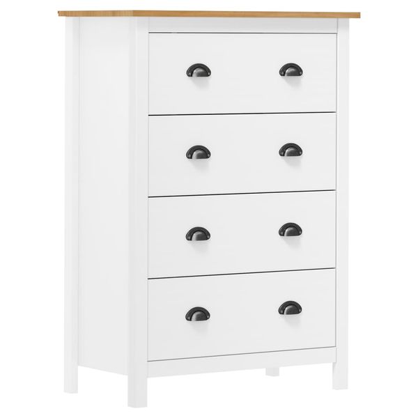 vidaXL Komoda Hill so 4 zásuvkami 79x40x110 cm, borovicový masív