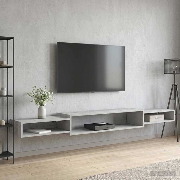 vidaXL Nástenný TV kabinet Nástenná montáž Betónovo sivá