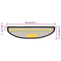 vidaXL Schodové rohože 15 ks 56x17x3 cm antracitové polkruhové