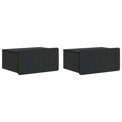 vidaXL Nástenná nočná skrinka Nástenný 2 pcs Čierna 49 x 34,5 x 24 cm