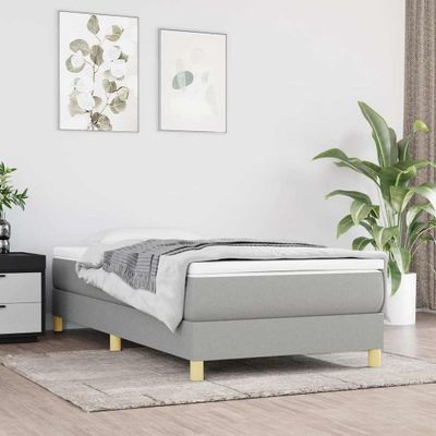 vidaXL Posteľný rám s boxspringom bledosivý 100x200 cm látka