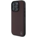 Obal Mercedes pre iPhone 16 Pro Max 6,9" MEHMP16X23RBGVR Hardcase MB Imitácia dreva Koža MagSafe červená