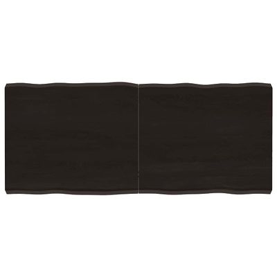 vidaXL Stolová doska tmavohnedá 140x60x(2-6)cm ošetrený masív hrany
