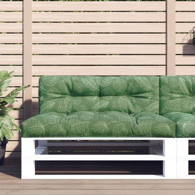 vidaXL Podložka na paletový nábytok, vzor s listami 120x40x12cm, látka