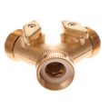 Rozdvojka s ventilom, 3/4", MOSADZ EXTOL-PREMIUM