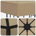 vidaXL Altánok 3 x 3 m Béžová Polyester a oceľ 190 gsm