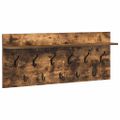 vidaXL Vešiak na stenu Nástenná montáž Dymová dub 100 x 40 x 12 cm