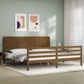 vidaXL Posteľný rám s čelom medovo-hnedý 200x200 cm masívne drevo