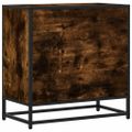 vidaXL Nočný stolík, dymový dub 60x31x60 cm, kompozitné drevo+kov