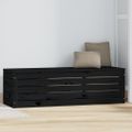 vidaXL Úložný box čierny 109x36,5x33 cm masívna borovica