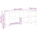 vidaXL TV stolík kovové nohy biely 103,5x30x50 cm