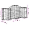 vidaXL Oblúkové gabionové koše 13ks 200x30x80/100cm pozinkované železo