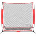 vidaXL Prenosná baseballová sieť čiernočervená 215x107x216cm polyester