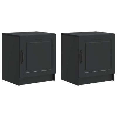 vidaXL Nočný stolík 2 pcs Čierna 43 x 34,5 x 47 cm Kompozitné drevo