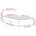 vidaXL Rám postele s čelom Staré drevo 75 x 190 cm Kompozitné drevo