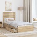 vidaXL Úložná posteľ Sonoma dub 90 x 190 cm Kompozitné drevo