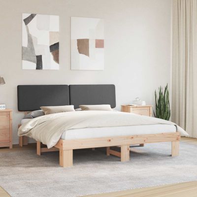 vidaXL Rám postele s čalúneným čelom Tmavo šedá 180 x 200 cm