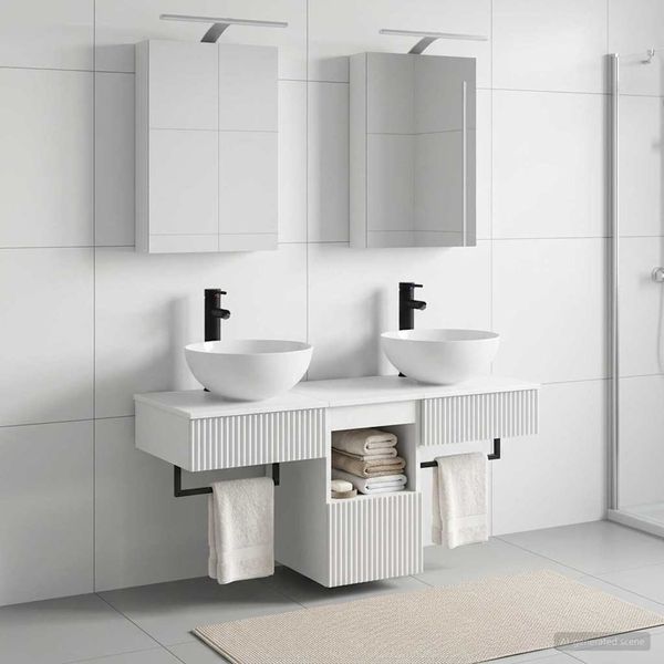 vidaXL Set kabinetov do kúpeľne 5 pcs Biela 40 x 10,5 x 60,5 cm