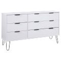 vidaXL Skrinka so zásuvkami, biela 119,3x39,5x73,6 cm, borovicový masív