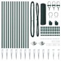 vidaXL Hexagonálny plot s stĺpom 25 x 0,6 m PVC potiahnutá oceľ Zelená