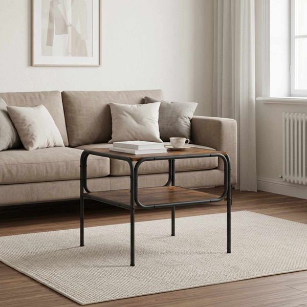 vidaXL Bočný stôl Dymový dub 100 x 50 x 46 cm Kompozitné drevo