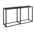 vidaXL Konzolový stolík čierny mramor 140x35x75,5 cm tvrdené sklo