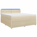 vidaXL Posteľ boxspring s matracom Krémová 160 x 200 cm Látka