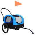 vidaXL Vozík pre domáce zvieratá na bicykel/beh 2-v-1, modro čierny