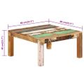 vidaXL Konferenčný stolík 80x80x40 cm masívne recyklované drevo