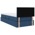 vidaXL Postel s úložným prostorem a matrací Modrá 90 x 190 cm Zamat