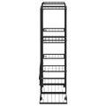 vidaXL Stojan na kvety s kolieskami 94,5x24,5x91,5 cm čierny železný