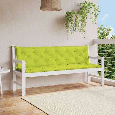 vidaXL Podložka na záhradnú lavicu, jasnozelená 200x(50+50)x7cm oxford