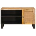vidaXL TV skrinka Hnedá 80 x 33 x 46 cm Masívne mango drevo