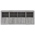 vidaXL Komoda s LED svetlami sivá sonoma 163x37x67 cm