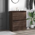 vidaXL Botník hnedý dub 80x34x96,5 cm spracované drevo
