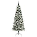 vidaXL Umelý Sklápací Vianočný Stromček 300 LED Zelená a biela 210 cm