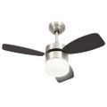 vidaXL Stropný ventilátor so svetlom a ovládačom 76 cm, tmavohnedý
