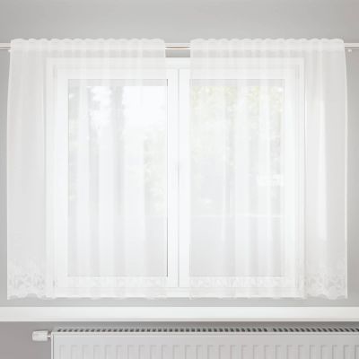 vidaXL Čipková záclona Biela 140 x 150 cm Polyester