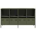 VidaXL Príborník Olive Green 135x39x73,5 cm Oceľ valcovaná za studena