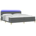 vidaXL LED box s pružinami s LED pásikmi Tmavo šedá 200 x 200 cm látka