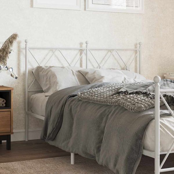 vidaXL Kovové náhradné čelo postele biele 120 cm
