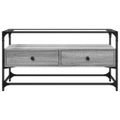 vidaXL TV skrinka sklenená doska sivá sonoma 98x35x51 cm kompoz. drevo