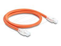 Delock - Patch kábel - RJ-45 (M) do RJ-45 (M) - 1 m - 7.8 mm - S/FTP - CAT 8.1 - lisovaný, prevedenie bez hrbole - oranžová