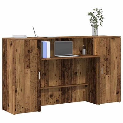vidaXL Recepčný stôl staré drevo 180x50x103,5 cm kompozitné drevo